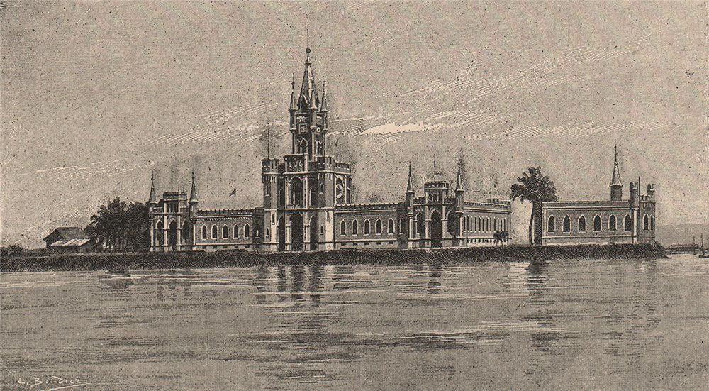 Palace on Ilha Fiscal Island. Custom house, Rio de Janeiro bay. Brazil 1885